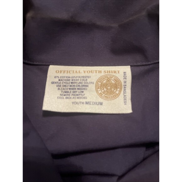 Boy Scouts America Scout Uniform Boys Youth Shirt Button Front Blue Size Medium - Picture 8 of 8